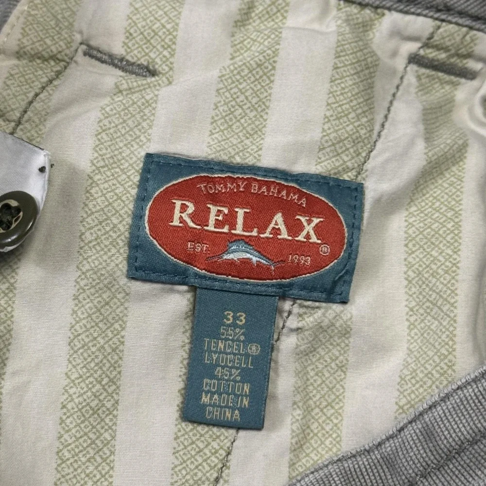 Tommy Bahama Cargo Shorts Mens 33 Gray Lyocell Cotton Relax Fit 9